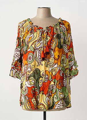 Blouse imprimé fantaisie manches 3/4 vert ORIENTIQUE NATURALLY femme