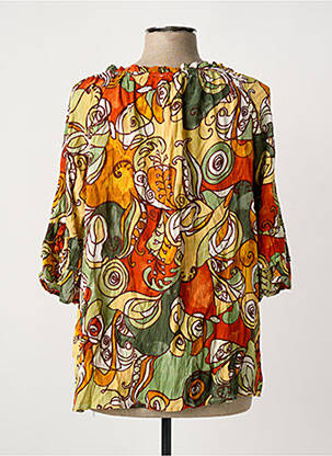 Blouse imprimé fantaisie manches 3/4 vert ORIENTIQUE NATURALLY femme