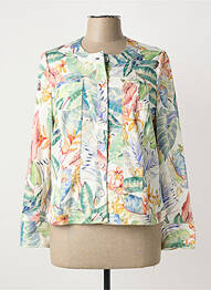 Veste casual col rond vert GUY DUBOUIS femme