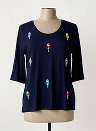 T-shirt stretch manches 3/4 bleu ANANKE femme