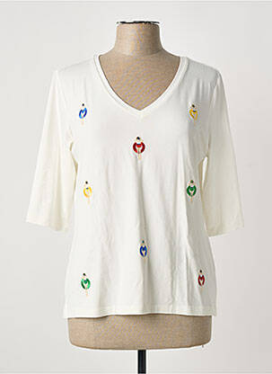 T-shirt col v manches 3/4 beige ANANKE femme