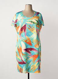 Robe mi-longue manches courtes manches courtes bleu GUY DUBOUIS femme
