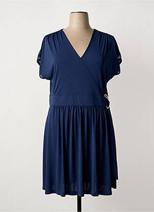 Robe mi-longue manches courtes manches courtes bleu ANANKE femme