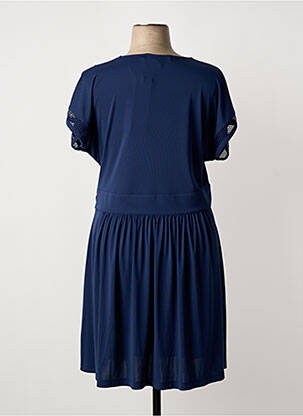 Robe mi-longue manches courtes manches courtes bleu ANANKE femme