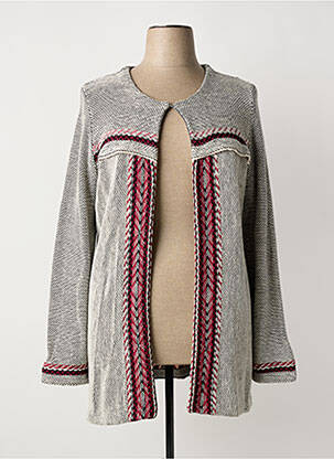 Gilet manches longues stretch gris TONI femme
