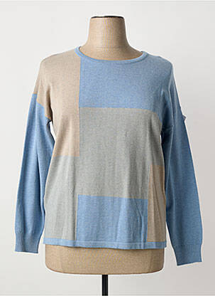 Pull tissage chiné manches longues bleu BARBARA LEBEK femme