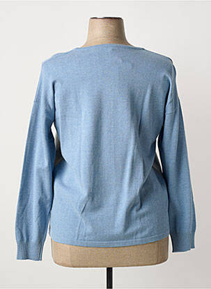 Pull tissage chiné manches longues bleu BARBARA LEBEK femme