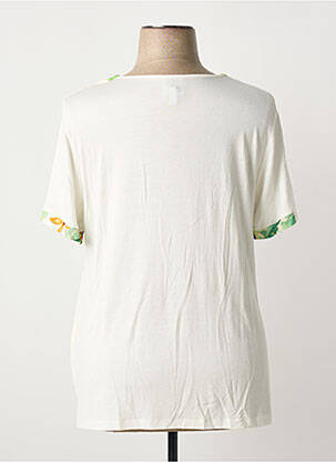 T-shirt sérigraphie avec strass manches courtes beige GUY DUBOUIS femme