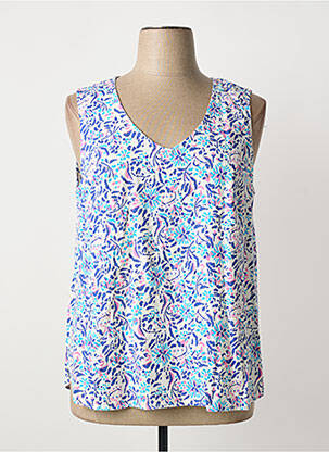 Top imprimé fantaisie sans manche bleu ESPRIT DE LA MER femme