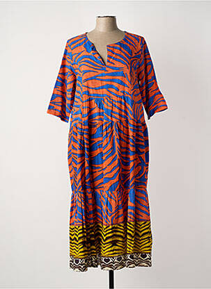 Robe mi-longue orange ORIENTIQUE NATURALLY femme