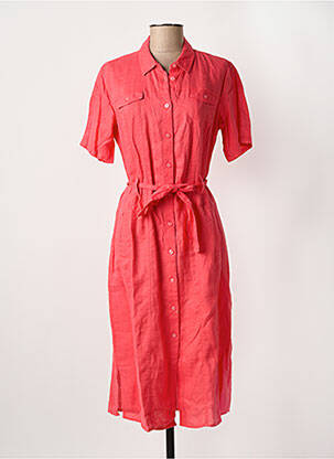 Robe mi-longue manches courtes manches courtes rose BARBARA LEBEK femme