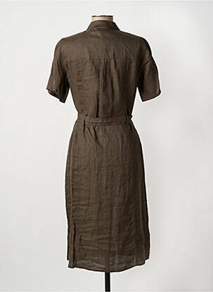 Robe mi-longue manches courtes manches courtes vert BARBARA LEBEK femme