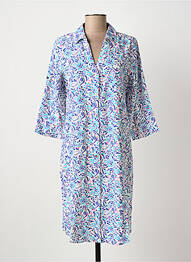 Robe mi-longue imprimé fantaisie manches longues bleu ESPRIT DE LA MER femme