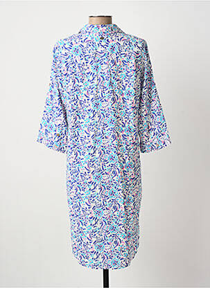 Robe mi-longue imprimé fantaisie manches longues bleu ESPRIT DE LA MER femme