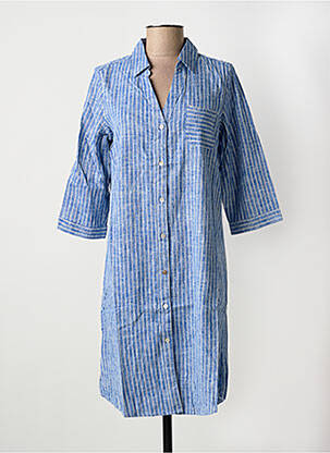 Robe mi-longue manches longues manches longues bleu ESPRIT DE LA MER femme