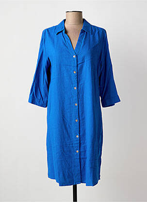 Robe mi-longue manches longues manches longues bleu ESPRIT DE LA MER femme