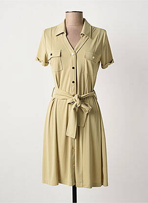 Robe mi-longue manches courtes manches courtes vert ANANKE femme