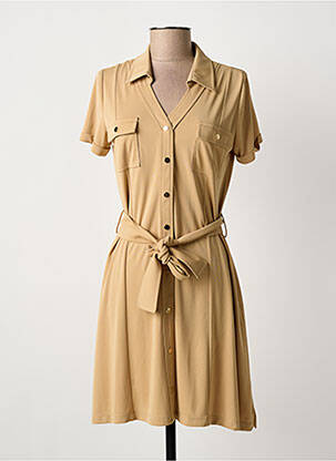 Robe mi-longue manches courtes manches courtes marron ANANKE femme