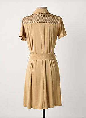 Robe mi-longue manches courtes manches courtes marron ANANKE femme