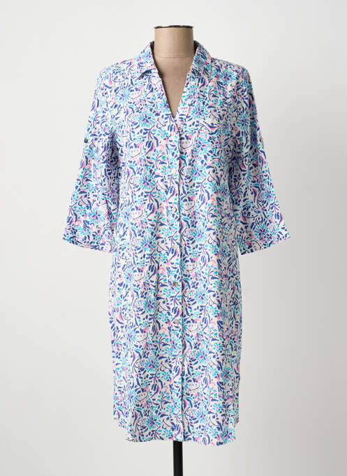 Robe mi-longue imprimé fantaisie manches longues bleu ESPRIT DE LA MER femme
