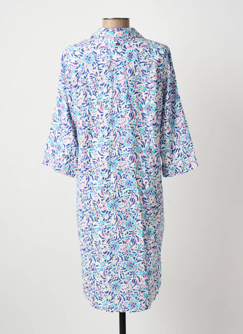 Robe mi-longue imprimé fantaisie manches longues bleu ESPRIT DE LA MER femme