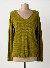Pull tissage chiné manches longues vert BARBARA LEBEK femme