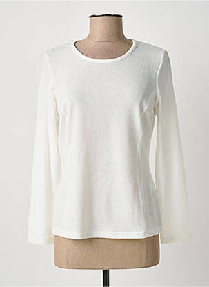 Pull coupe cintrée manches longues blanc GUY DUBOUIS femme