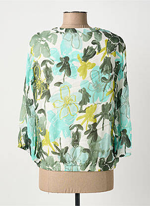 Blouse imprimé fleurs manches 3/4 bleu FRANK WALDER femme