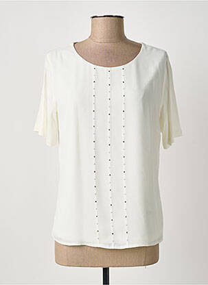 T-shirt imprimé fantaisie manches courtes beige FRANK WALDER femme