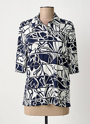 Polo manches mi-longues manches courtes bleu BARBARA LEBEK femme