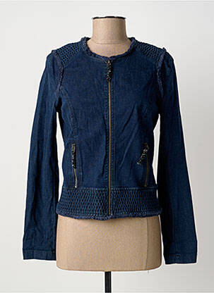 Veste casual col rond bleu ANANKE femme