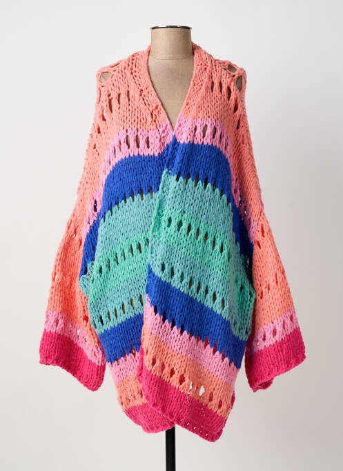 Gilet manches longues rose GOLD&SILVER PARIS femme