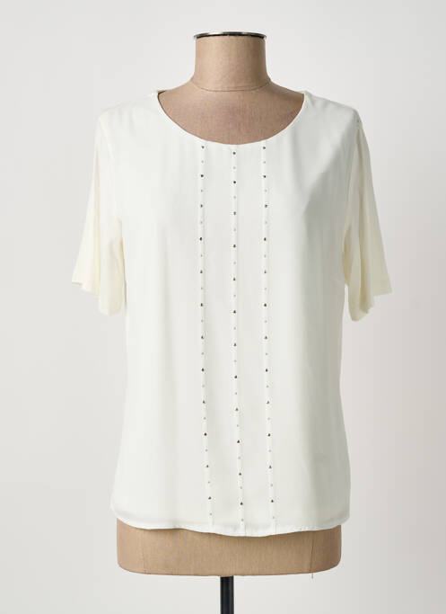 T-shirt imprimé fantaisie manches courtes beige FRANK WALDER femme