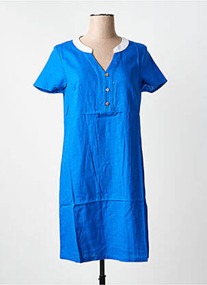 Robe mi-longue bleu ESPRIT DE LA MER femme