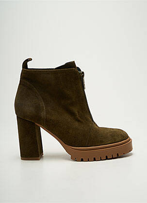 Bottines/boots nubuck talon de 7 à 9cm vert LODI femme