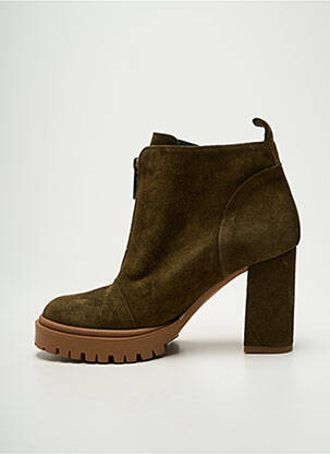 Bottines/boots nubuck talon de 7 à 9cm vert LODI femme