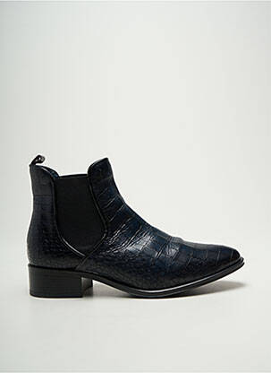 Bottines/boots tissage satiné talon de 4 à 6cm bleu COCO ET ABRICOT femme