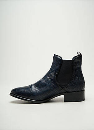Bottines/boots tissage satiné talon de 4 à 6cm bleu COCO ET ABRICOT femme