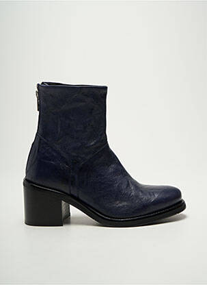 Bottines/boots matière lisse talon de 4 à 6cm bleu REGARD femme