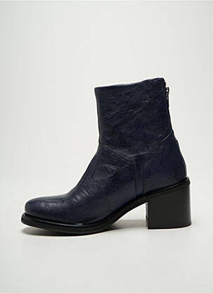 Bottines/boots matière lisse talon de 4 à 6cm bleu REGARD femme