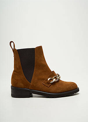 Bottines/boots nubuck talon plat jusqu'à 3cm marron CRISTINA MILLOTTI femme