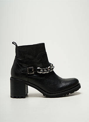 Bottines/boots matière lisse talon de 4 à 6cm noir REGARD femme