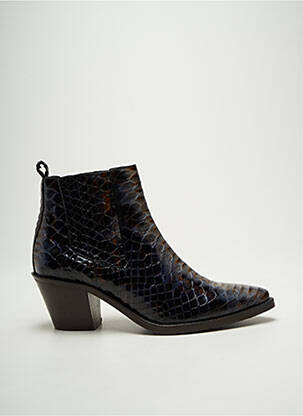 Bottines/boots tissage satiné talon de 4 à 6cm marron REGARD femme