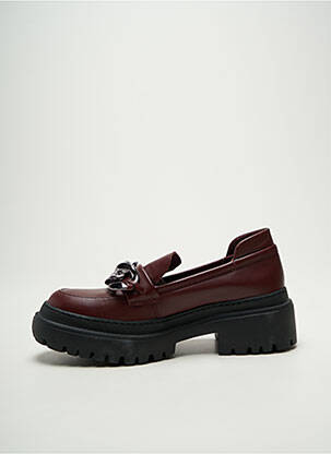 Mocassins tissage satiné talon de 4 à 6cm violet CRISTINA MILLOTTI femme