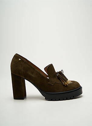 Mocassins nubuck talon de 7 à 9cm vert LODI LOVE femme