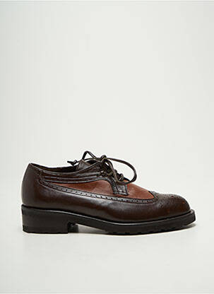 Derbies tissage satiné talon plat jusqu'à 3cm marron CRISTINA MILLOTTI femme