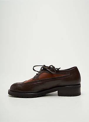 Derbies tissage satiné talon plat jusqu'à 3cm marron CRISTINA MILLOTTI femme