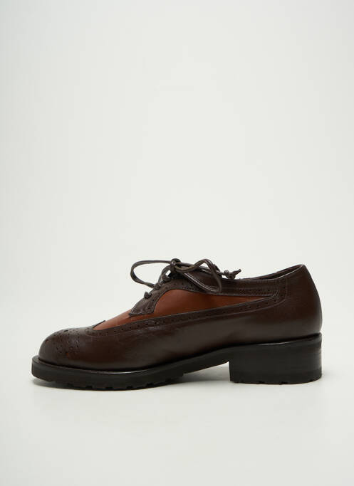 Derbies tissage satiné talon plat jusqu'à 3cm marron CRISTINA MILLOTTI femme