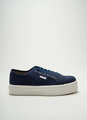 Baskets plateforme talon plat jusqu'à 3cm bleu VICTORIA femme
