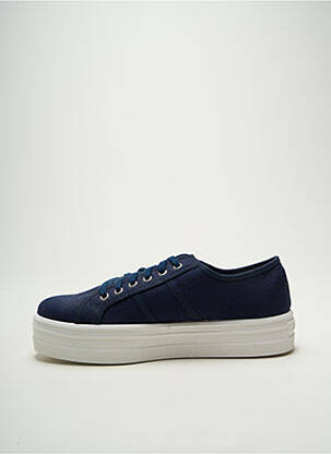 Baskets plateforme talon plat jusqu'à 3cm bleu VICTORIA femme